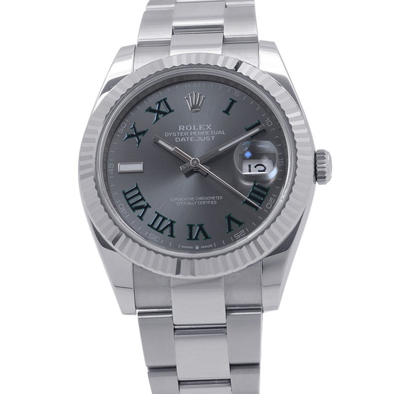 ロレックス デイトジャスト41 SS/K18WGホワイトゴールド ランダムシリアル ルーレット 126334 ROLEX 腕時計 スレート文字盤