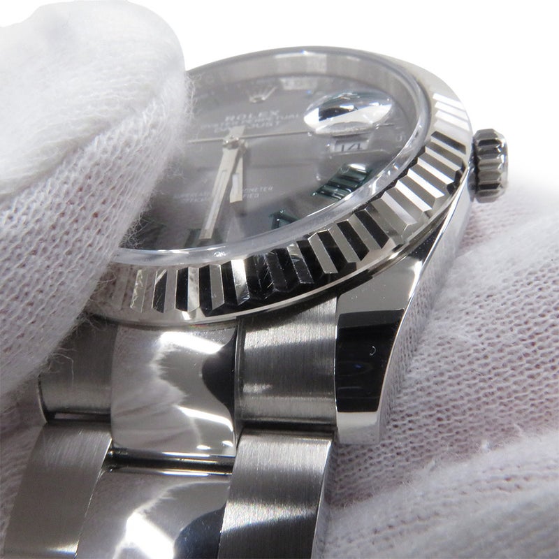 ロレックス デイトジャスト41 SS/K18WGホワイトゴールド ランダムシリアル ルーレット 126334 ROLEX 腕時計 スレート文字盤