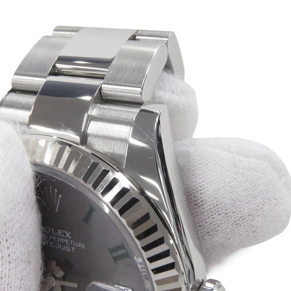 ロレックス デイトジャスト41 SS/K18WGホワイトゴールド ランダムシリアル ルーレット 126334 ROLEX 腕時計 スレート文字盤