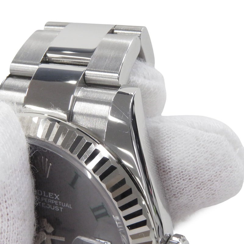 ロレックス デイトジャスト41 SS/K18WGホワイトゴールド ランダムシリアル ルーレット 126334 ROLEX 腕時計 スレート文字盤