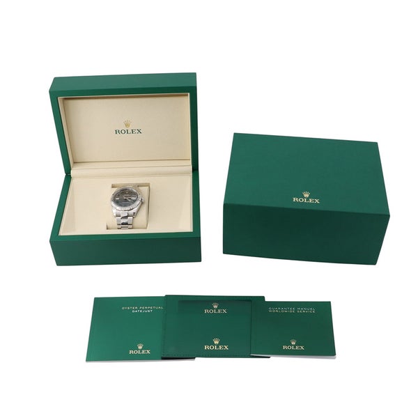 ロレックス デイトジャスト41 SS/K18WGホワイトゴールド ランダムシリアル ルーレット 126334 ROLEX 腕時計 スレート文字盤