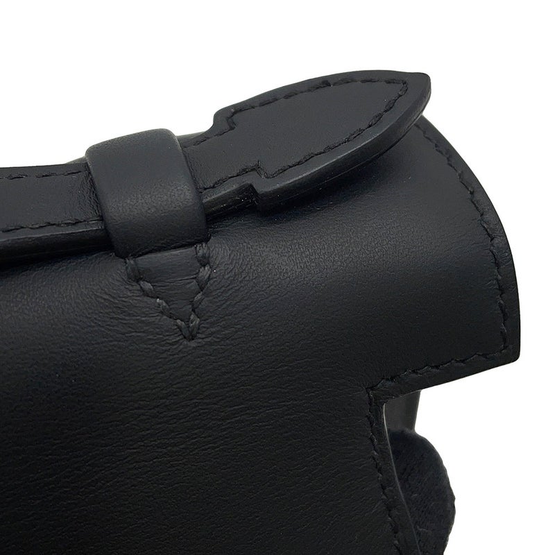 エルメス ハンドバッグ ポシェットケリー ブラック/シルバー金具 スイフト K刻印 HERMES バッグ 黒