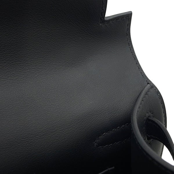 エルメス ハンドバッグ ポシェットケリー ブラック/シルバー金具 スイフト K刻印 HERMES バッグ 黒