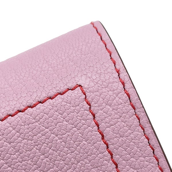 エルメス 二つ折り財布 インザループ コンパクト モーヴシルベストル/シルバー金具 シェブルミゾル D刻印 シェーブル