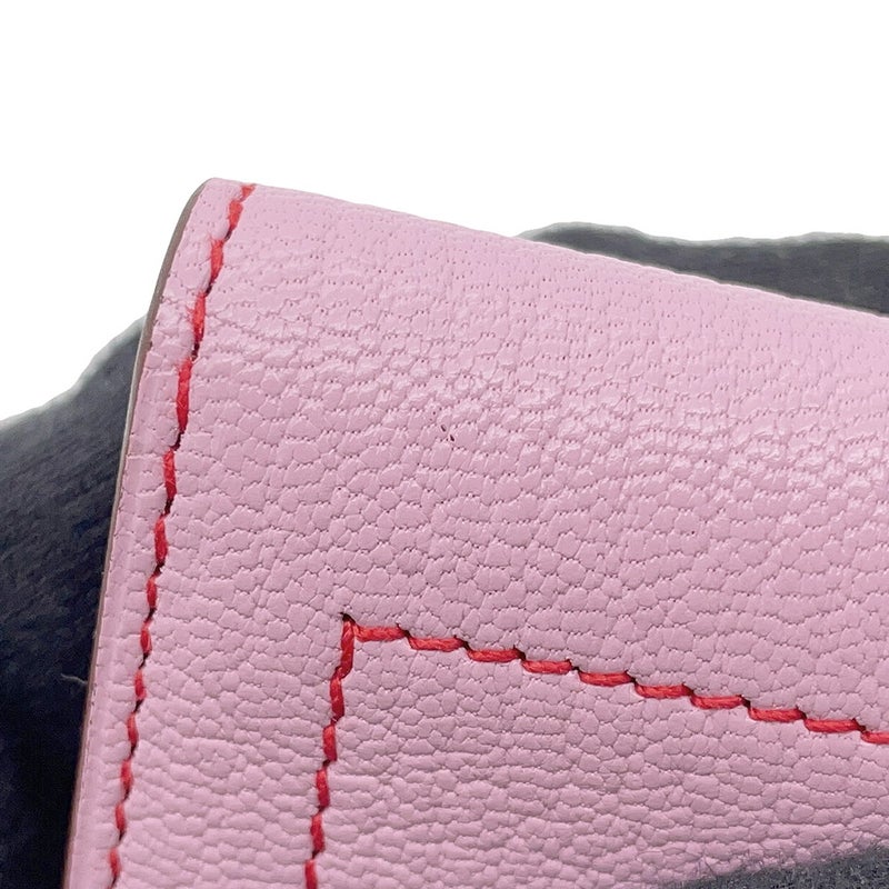 エルメス 二つ折り財布 インザループ コンパクト モーヴシルベストル/シルバー金具 シェブルミゾル D刻印 シェーブル