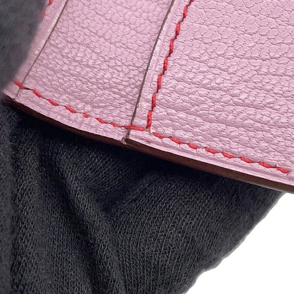 エルメス 二つ折り財布 インザループ コンパクト モーヴシルベストル/シルバー金具 シェブルミゾル D刻印 シェーブル