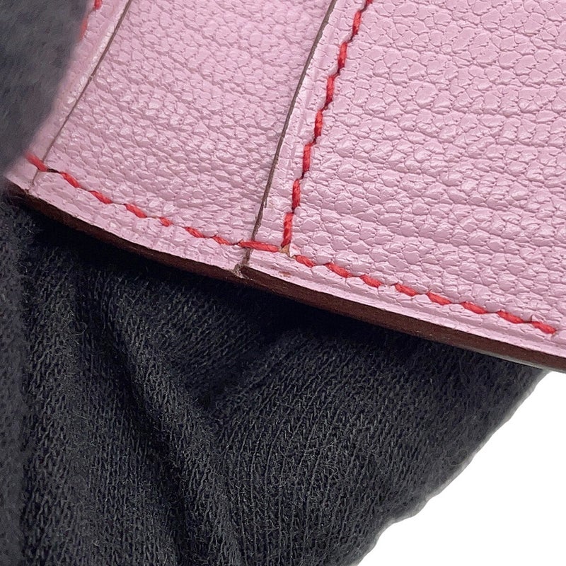 エルメス 二つ折り財布 インザループ コンパクト モーヴシルベストル/シルバー金具 シェブルミゾル D刻印 シェーブル