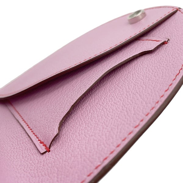 エルメス 二つ折り財布 インザループ コンパクト モーヴシルベストル/シルバー金具 シェブルミゾル D刻印 シェーブル