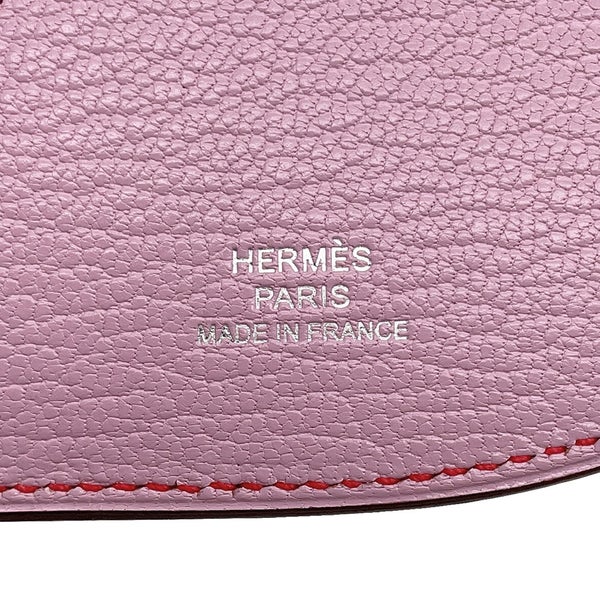 エルメス 二つ折り財布 インザループ コンパクト モーヴシルベストル/シルバー金具 シェブルミゾル D刻印 シェーブル