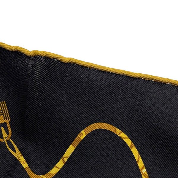 エルメス スカーフ カレ65 ケリー・カレーシュ Kelly en Caleche シルク HERMES 黒