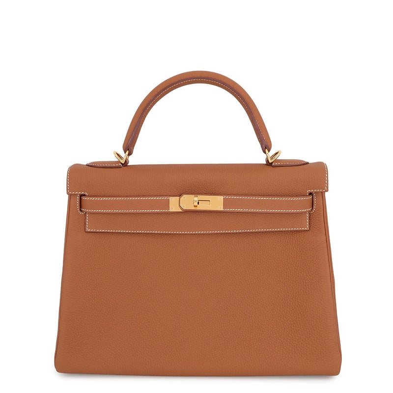 エルメス ハンドバッグ ケリー32 内縫い ゴールド/ゴールド金具 トゴ X刻印 HERMES Kelly 2wayバッグ