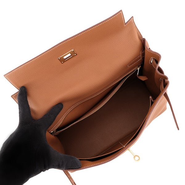 エルメス ハンドバッグ ケリー32 内縫い ゴールド/ゴールド金具 トゴ X刻印 HERMES Kelly 2wayバッグ