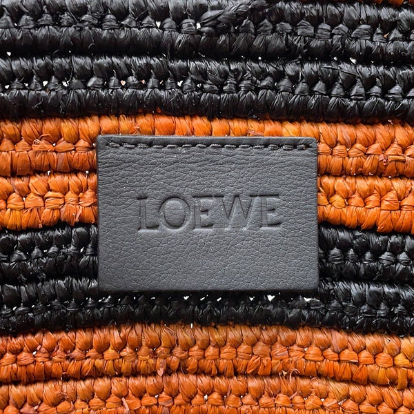 ロエベ ハンドバッグ パウラズイビザ エレファント バスケットバッグ スモール ラフィア LOEWE かごバッグ ゾウ 黒