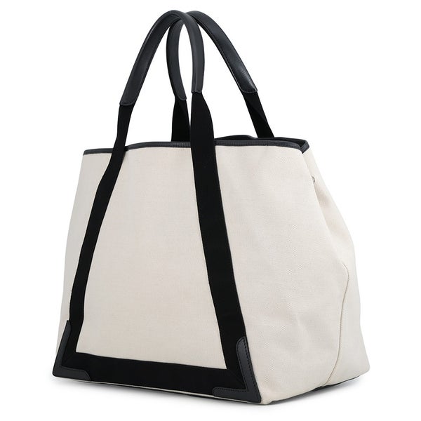 バレンシアガ トートバッグ ネイビーカバス M キャンバス/レザー 339936 BALENCIAGA ポーチ付き 黒