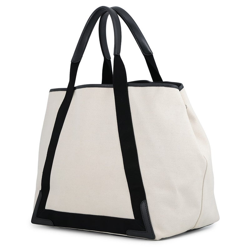 バレンシアガ トートバッグ ネイビーカバス M キャンバス/レザー 339936 BALENCIAGA ポーチ付き 黒