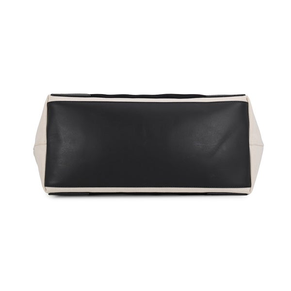 バレンシアガ トートバッグ ネイビーカバス M キャンバス/レザー 339936 BALENCIAGA ポーチ付き 黒