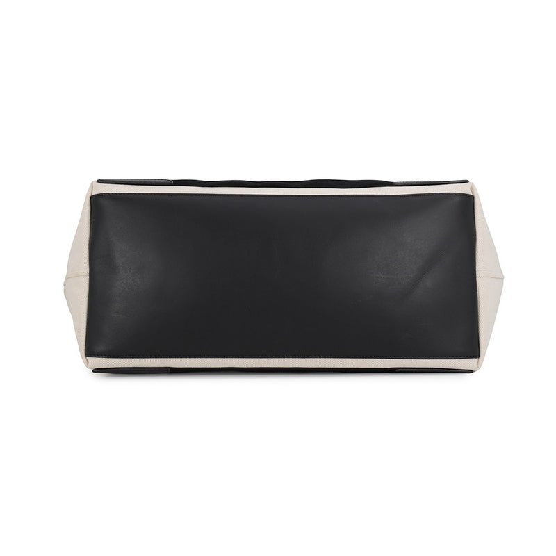 バレンシアガ トートバッグ ネイビーカバス M キャンバス/レザー 339936 BALENCIAGA ポーチ付き 黒