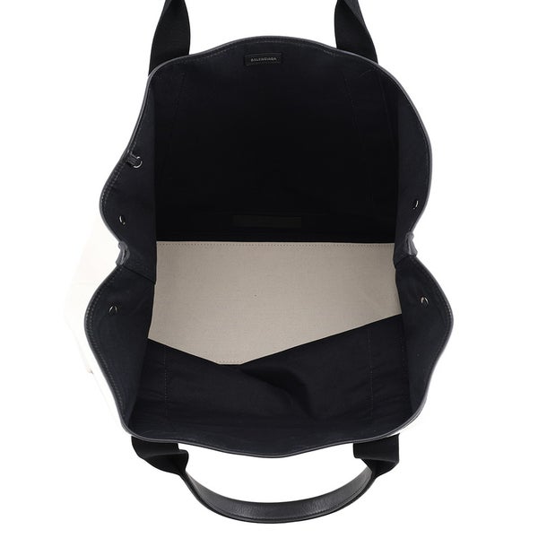 バレンシアガ トートバッグ ネイビーカバス M キャンバス/レザー 339936 BALENCIAGA ポーチ付き 黒