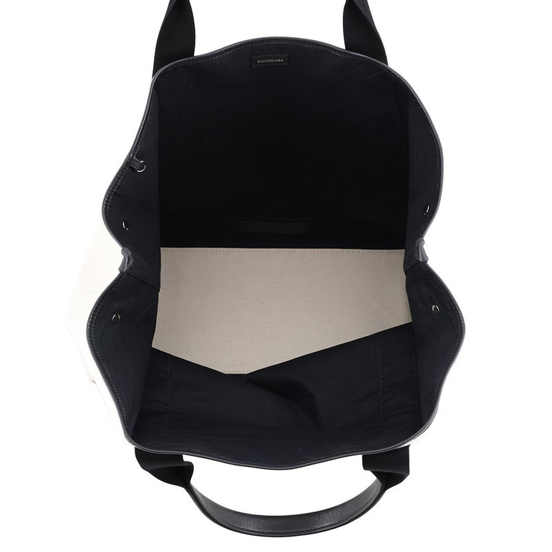 バレンシアガ トートバッグ ネイビーカバス M キャンバス/レザー 339936 BALENCIAGA ポーチ付き 黒