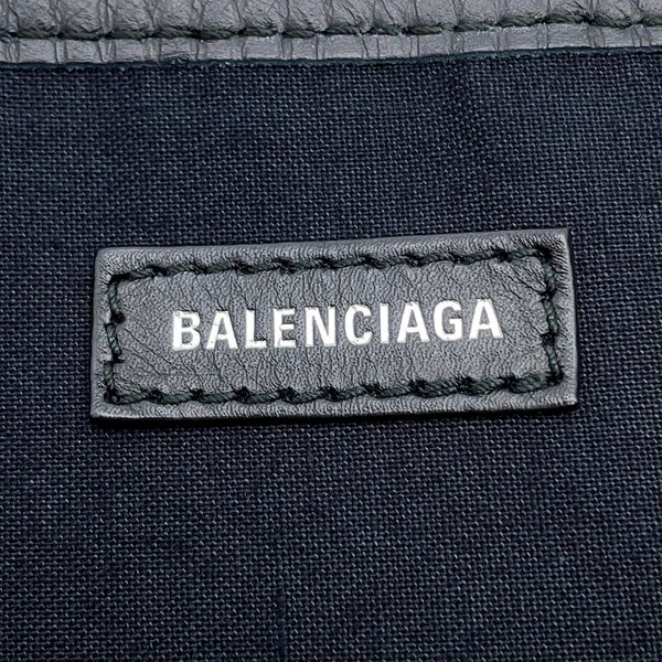 バレンシアガ トートバッグ ネイビーカバス M キャンバス/レザー 339936 BALENCIAGA ポーチ付き 黒