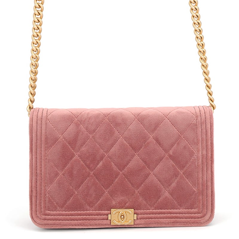 シャネル チェーンウォレット ボーイシャネル ベルベット CHANEL 財布