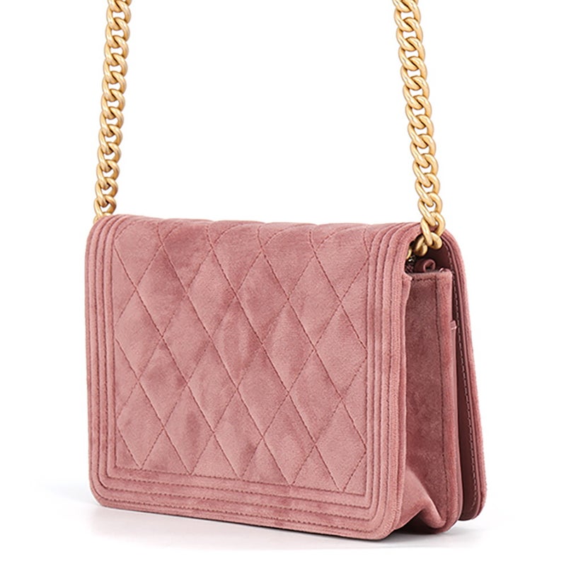 シャネル チェーンウォレット ボーイシャネル ベルベット CHANEL 財布