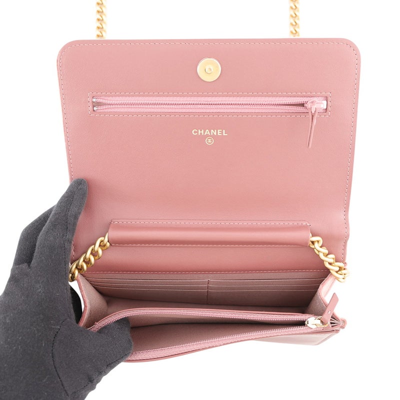 シャネル チェーンウォレット ボーイシャネル ベルベット CHANEL 財布