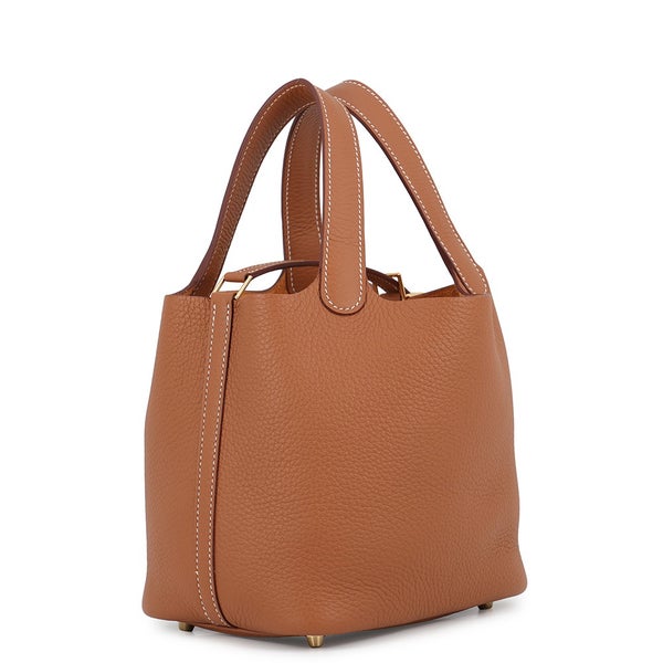 エルメス ハンドバッグ ピコタンロックPM ゴールド/ゴールド金具 トリヨンクレマンスG刻印 HERMES トートバッグ