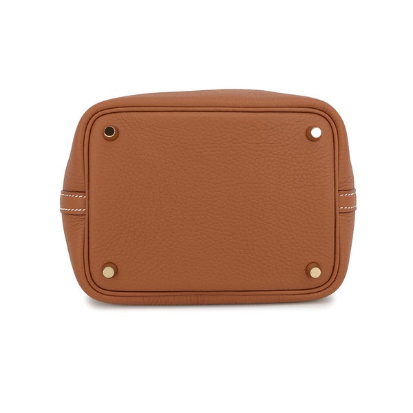 エルメス ハンドバッグ ピコタンロックPM ゴールド/ゴールド金具 トリヨンクレマンスG刻印 HERMES トートバッグ