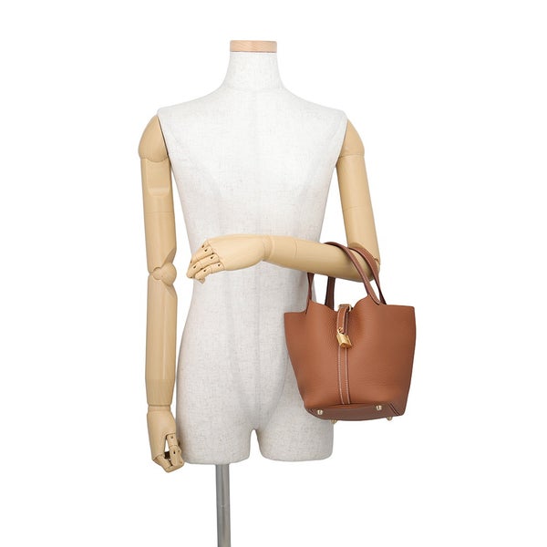 エルメス ハンドバッグ ピコタンロックPM ゴールド/ゴールド金具 トリヨンクレマンスG刻印 HERMES トートバッグ