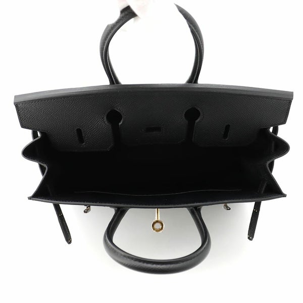 エルメス バーキン25 セリエ ブラック/エレクトラム金具 エプソン W刻印 HERMES Birkin ハンドバッグ 黒