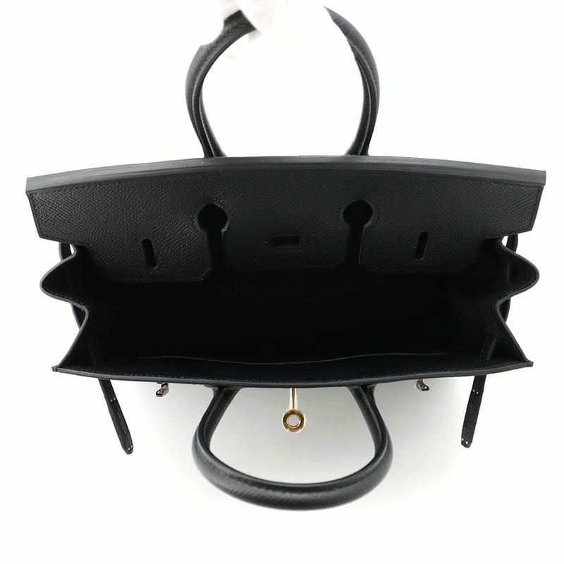 エルメス バーキン25 セリエ ブラック/エレクトラム金具 エプソン W刻印 HERMES Birkin ハンドバッグ 黒