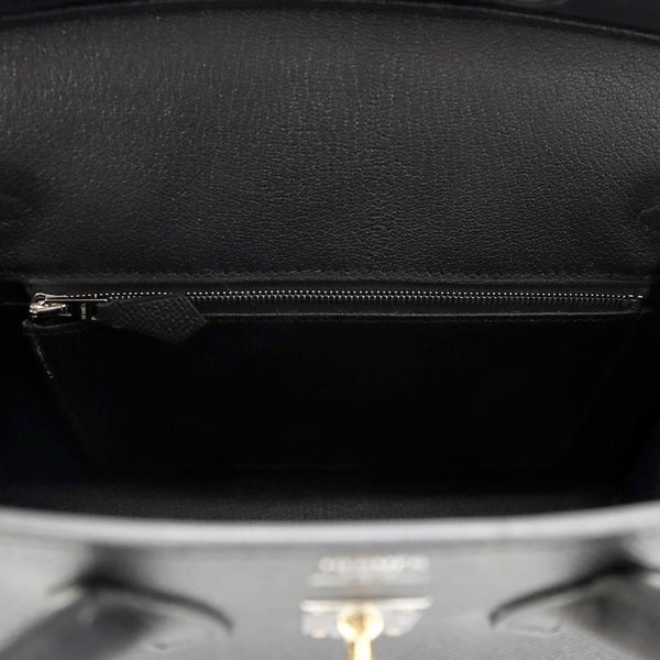 エルメス バーキン25 セリエ ブラック/エレクトラム金具 エプソン W刻印 HERMES Birkin ハンドバッグ 黒