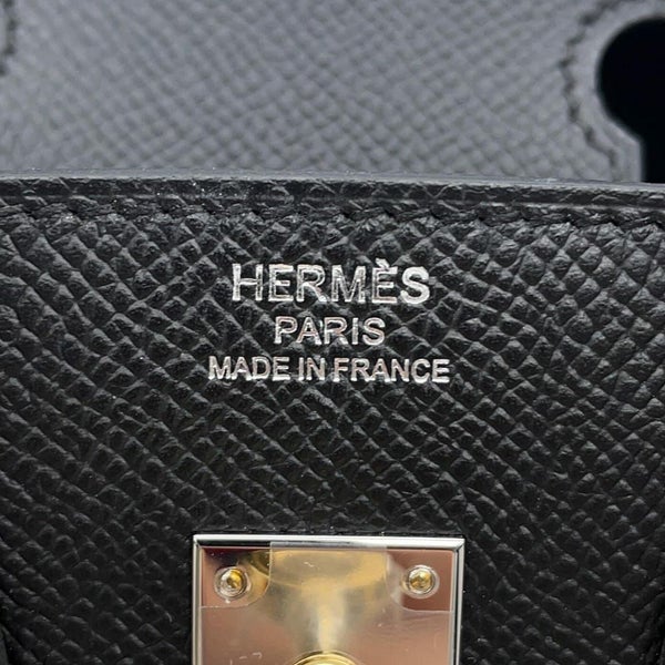 エルメス バーキン25 セリエ ブラック/エレクトラム金具 エプソン W刻印 HERMES Birkin ハンドバッグ 黒