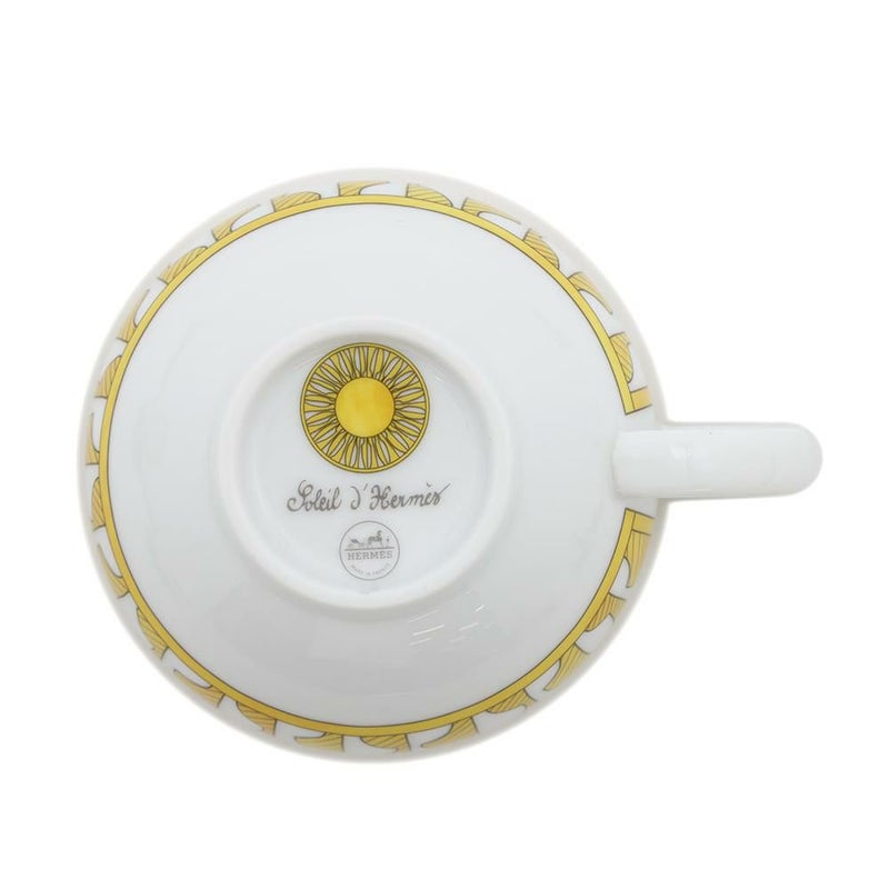 エルメス ティーカップ ソーサー ソレイユ・ドゥ・エルメス 2客セット HERMES 食器 ギフト ペア  白
