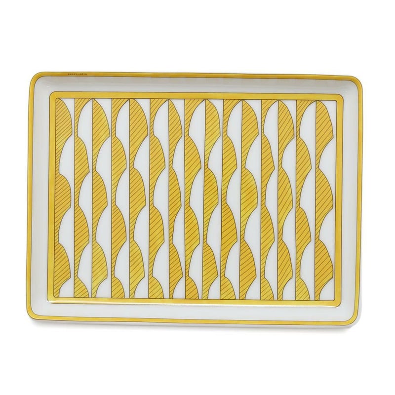 エルメス 長方形プレート ソレイユ・ドゥ・エルメス PM ポーセリン HERMES 食器 ギフト 白