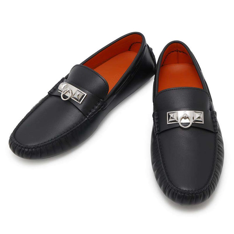 エルメス モカシン アーヴィング Irving レザー メンズサイズ41.5 HERMES 靴 黒