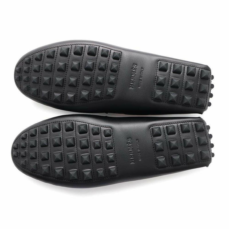 エルメス モカシン アーヴィング Irving レザー メンズサイズ41.5 HERMES 靴 黒