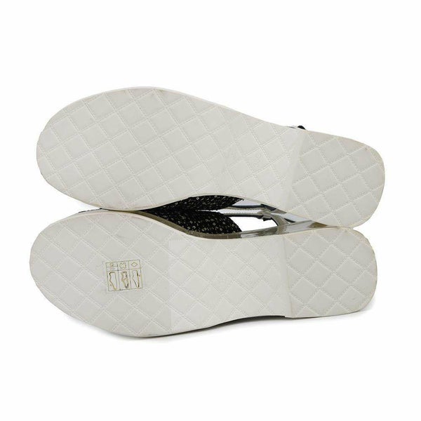 シャネル サンダル ココマーク 厚底 ウェッジソール スパンコール ツイード レディースサイズ36C G45621 CHANEL 靴 黒 白