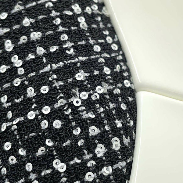 シャネル サンダル ココマーク 厚底 ウェッジソール スパンコール ツイード レディースサイズ36C G45621 CHANEL 靴 黒 白