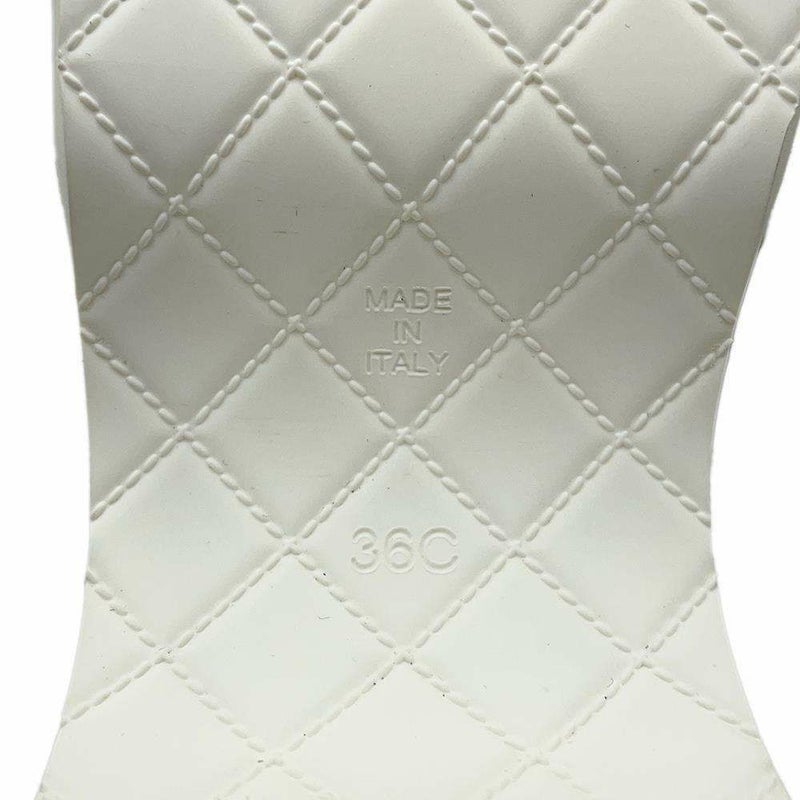 シャネル サンダル ココマーク 厚底 ウェッジソール スパンコール ツイード レディースサイズ36C G45621 CHANEL 靴 黒 白