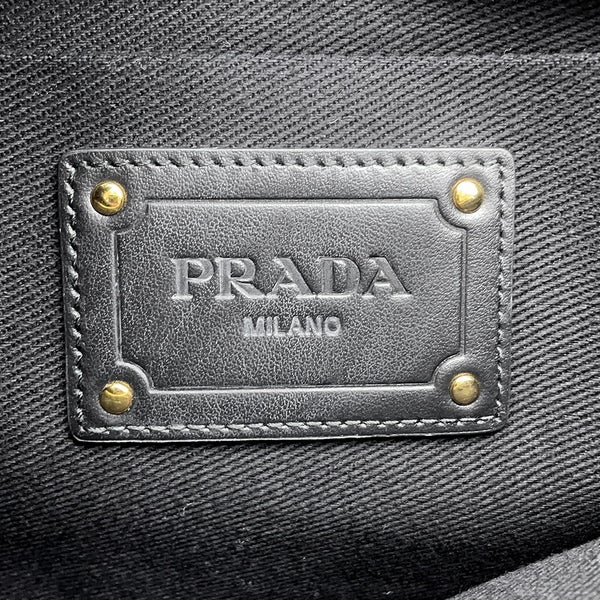 プラダ クラッチバッグ ロゴ ラフィア 1BF129.2A2T PRADA 黒