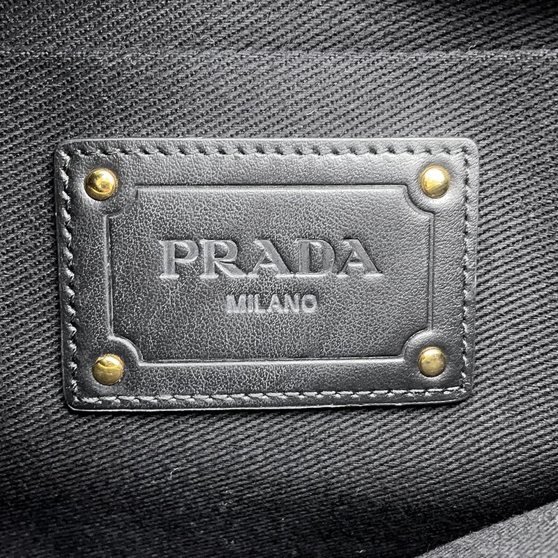 プラダ クラッチバッグ ロゴ ラフィア 1BF129.2A2T PRADA 黒