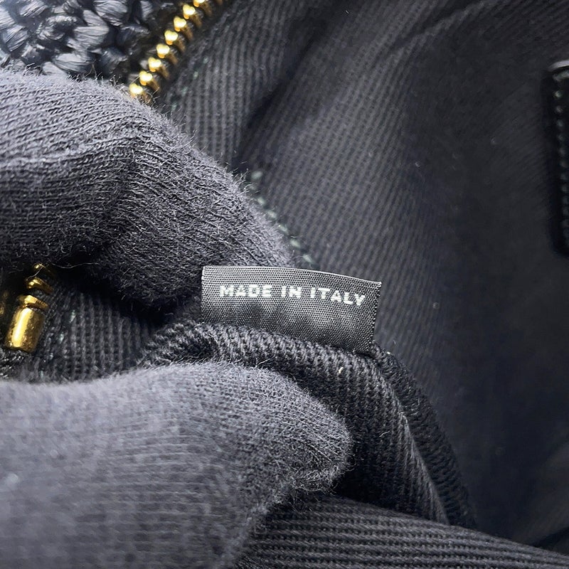 プラダ クラッチバッグ ロゴ ラフィア 1BF129.2A2T PRADA 黒