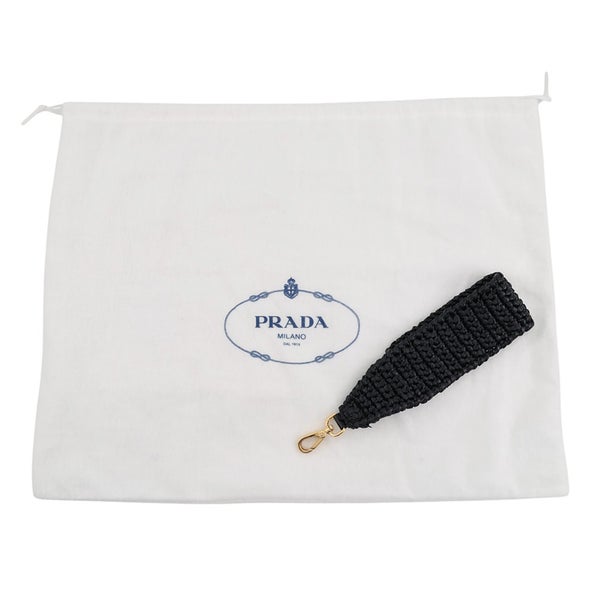 プラダ クラッチバッグ ロゴ ラフィア 1BF129.2A2T PRADA 黒