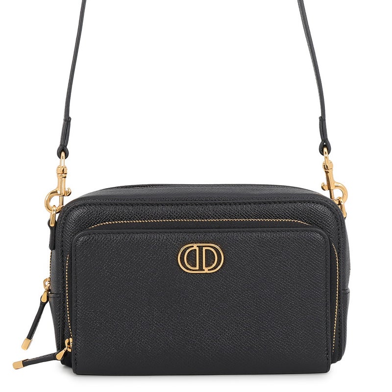 クリスチャン・ディオール ショルダーバッグ カロ ダブルポーチ レザー S7431UBAE Christian Dior 黒