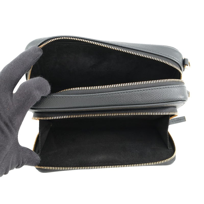 クリスチャン・ディオール ショルダーバッグ カロ ダブルポーチ レザー S7431UBAE Christian Dior 黒