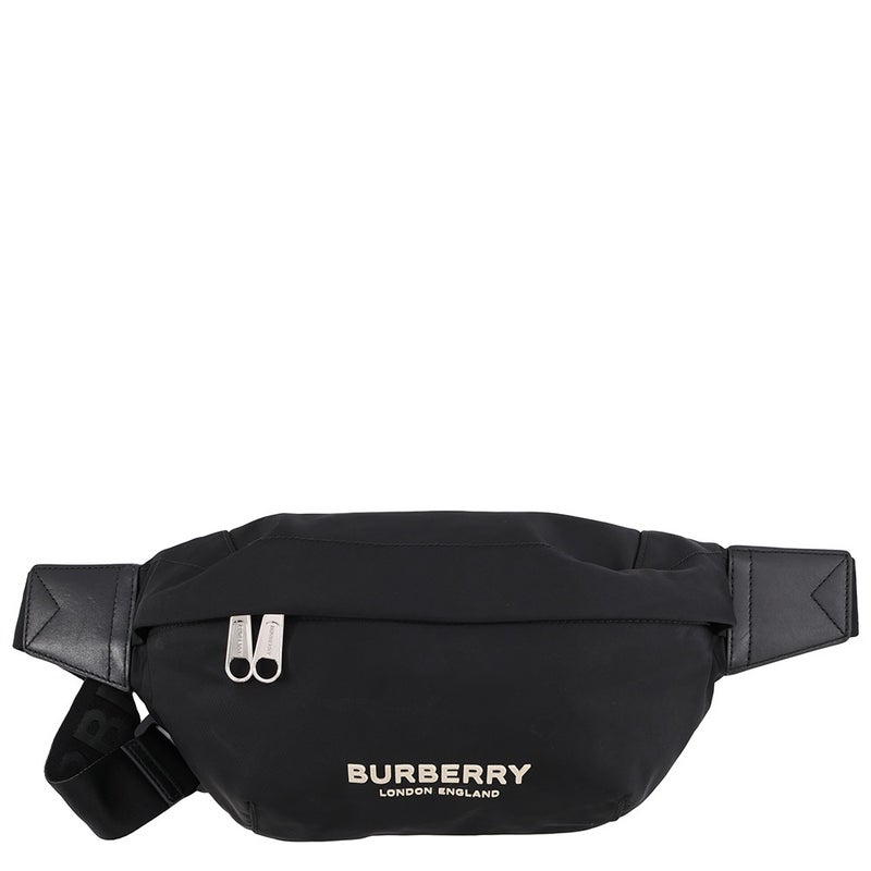 バーバリー ボディバッグ ロゴ ソニー ナイロン レザー 8049095 BURBERRY ベルトバッグ ウエストバッグ 黒