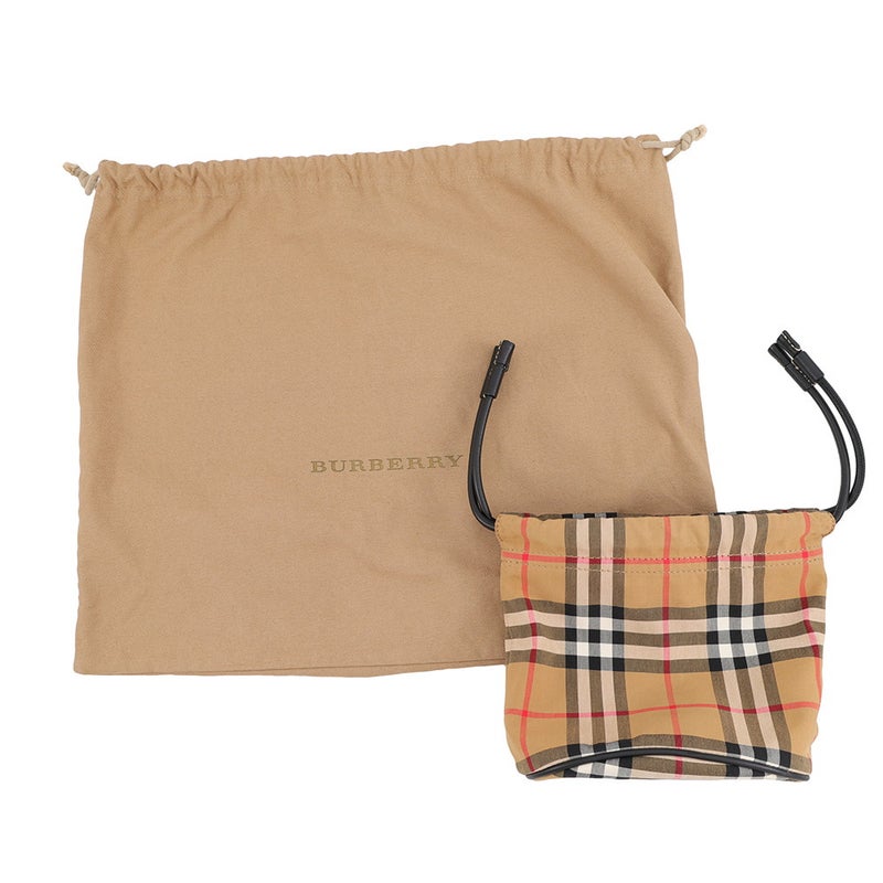 バーバリー ショルダーバッグ ノバチェック バケットバッグ レザー 4078584 BURBERRY 黒