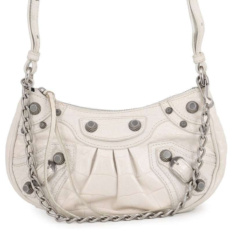 バレンシアガ ショルダーバッグ ルカゴール ミニ 型押しレザー 695814 BALENCIAGA 2way 白